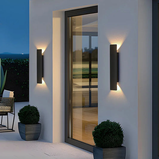 Outdoor Waterproof Wall Light – 18W LED Black Aluminum Exterior Lamp for Bedroom - Tampa Home & Garden Store