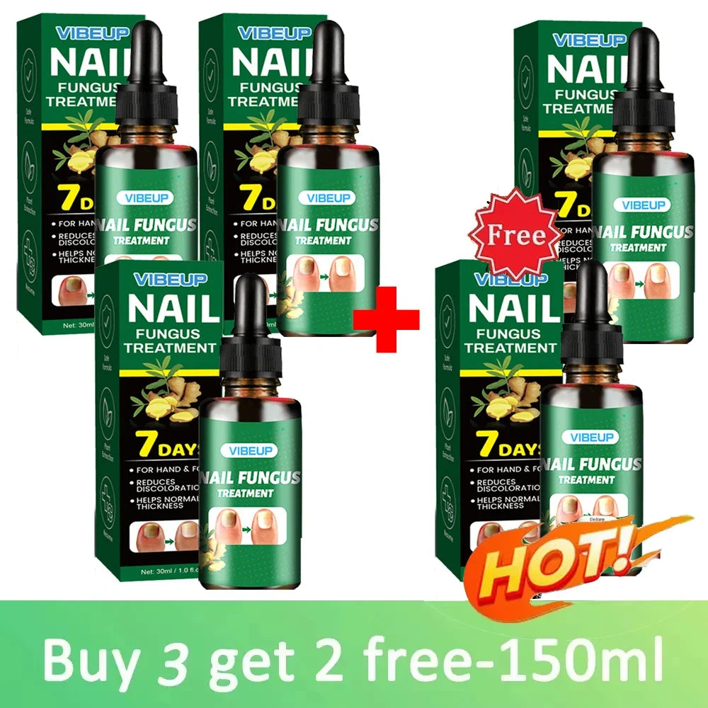 VIBEUP Nail Fungus Treatment bottles and green boxes with 7 Days label on Tampa Home & Garden Store