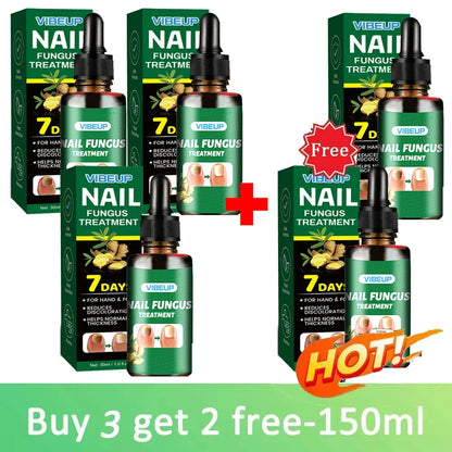VIBEUP Nail Fungus Treatment bottles and green boxes with 7 Days label on Tampa Home & Garden Store