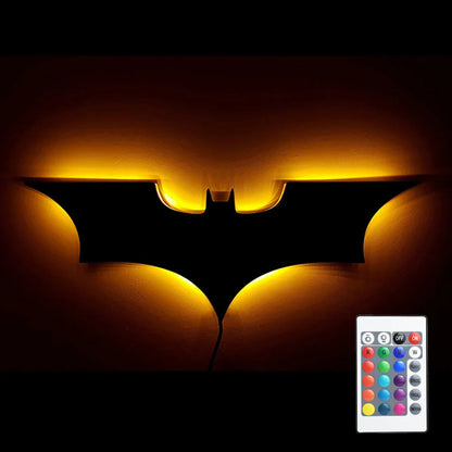Modern Wooden Wall Lamp Remote 16-Color LED Decorative Night Light 2M Cable