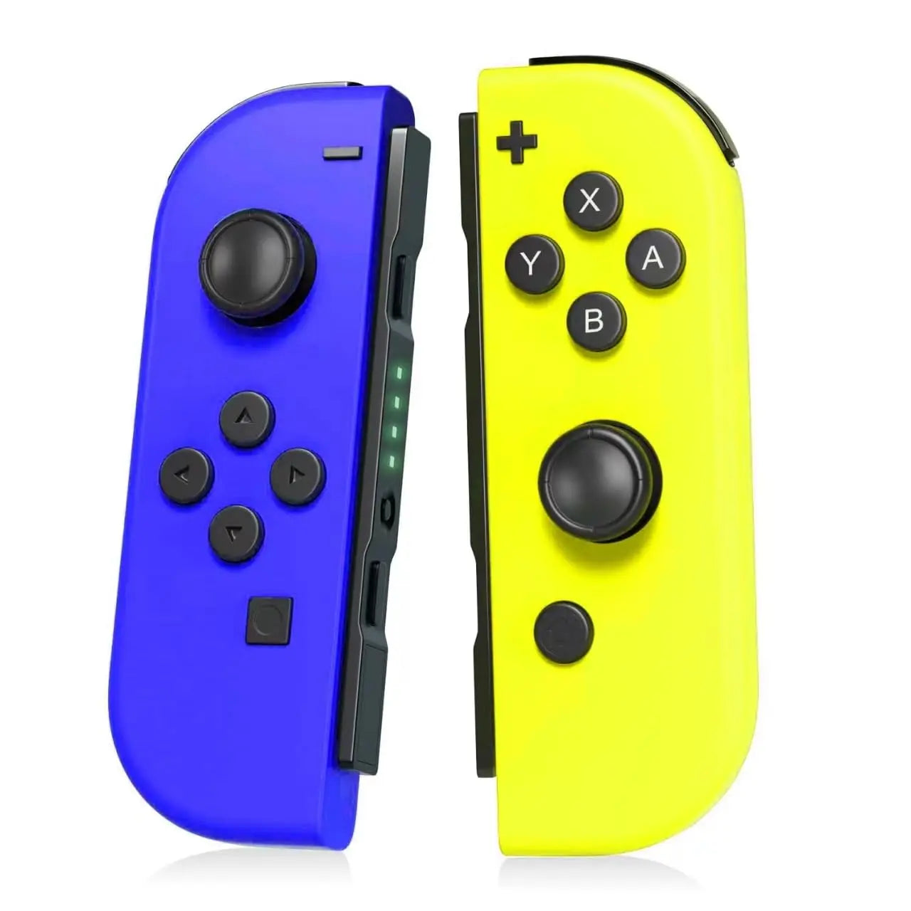 Joy-Con wireless Switch controllers pair in blue and yellow with dual vibration joysticks on Tampa Home & Garden Store