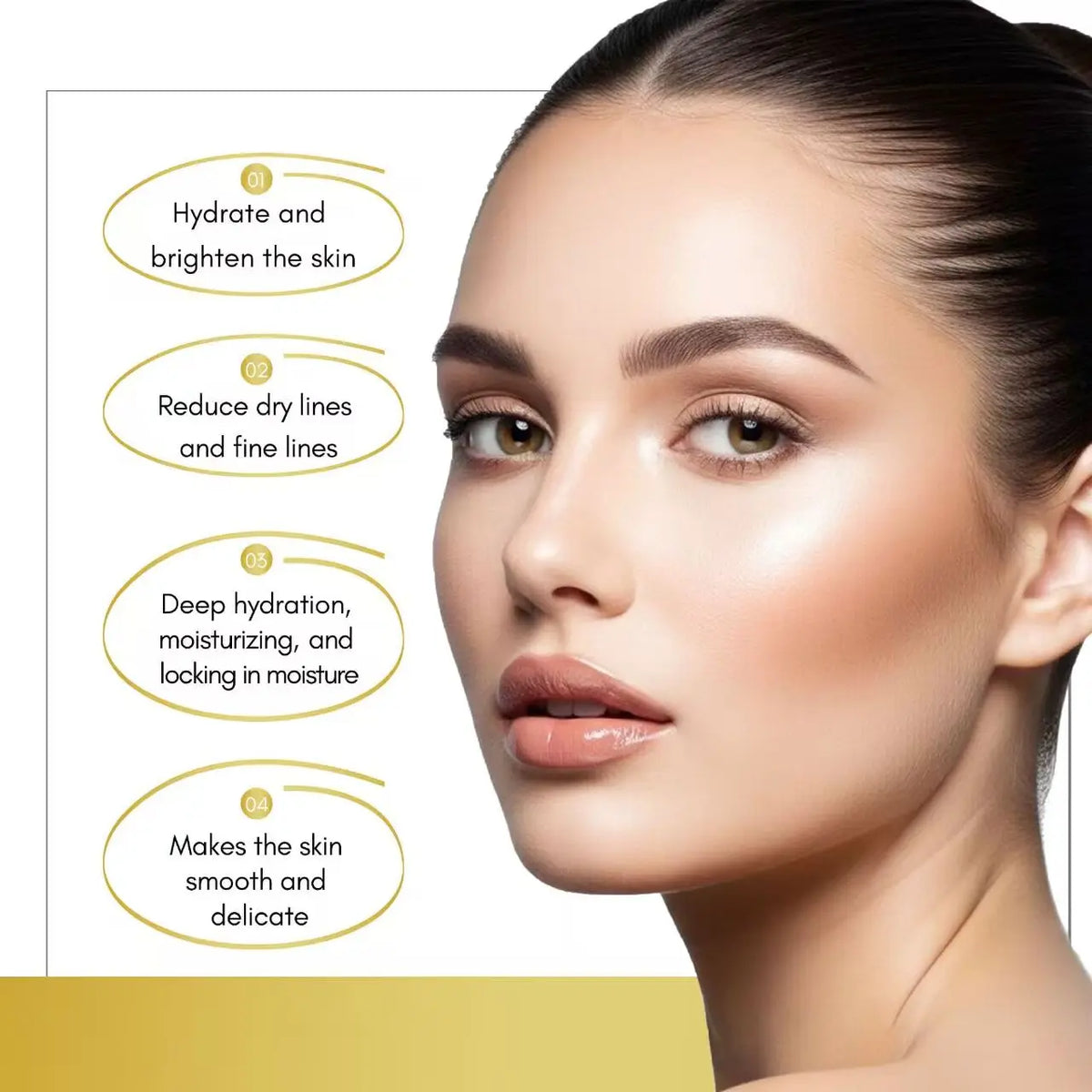 Silcy Skin Korean Collagen Silk Peptide Hydrating Ampoule Serum for smooth skin and gold bubbles on Tampa Home & Garden Store