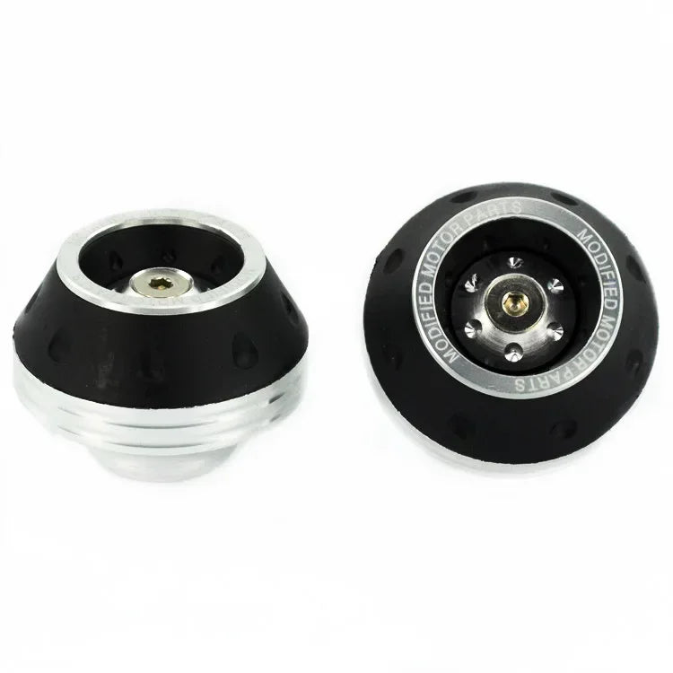 4PCS Motorcycle Front Fork Slider Cups BikerZoneZ, black rubber with silver rings on Tampa Home & Garden Store