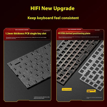 Leobog Hi75C keyboard kit: 1.2mm PCB with single key slot and PP/FR4 plate, aluminum-look build on Tampa Home & Garden Store