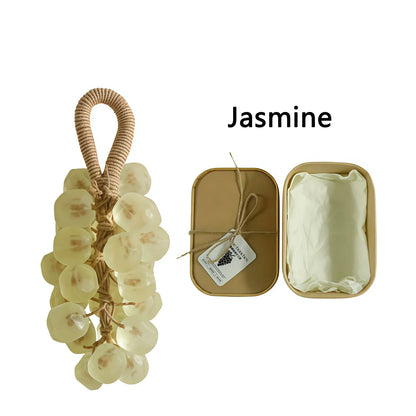 Grape hand soap set in two gold-toned gift tin boxes with tissue, handmade Silcy Skin on Tampa Home & Garden Store