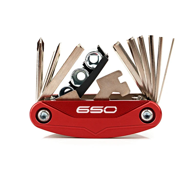 Motorcycle/Bicycle Multi-Tool red aluminum with fold-out hex keys by BikerZoneZ on Tampa Home & Garden Store