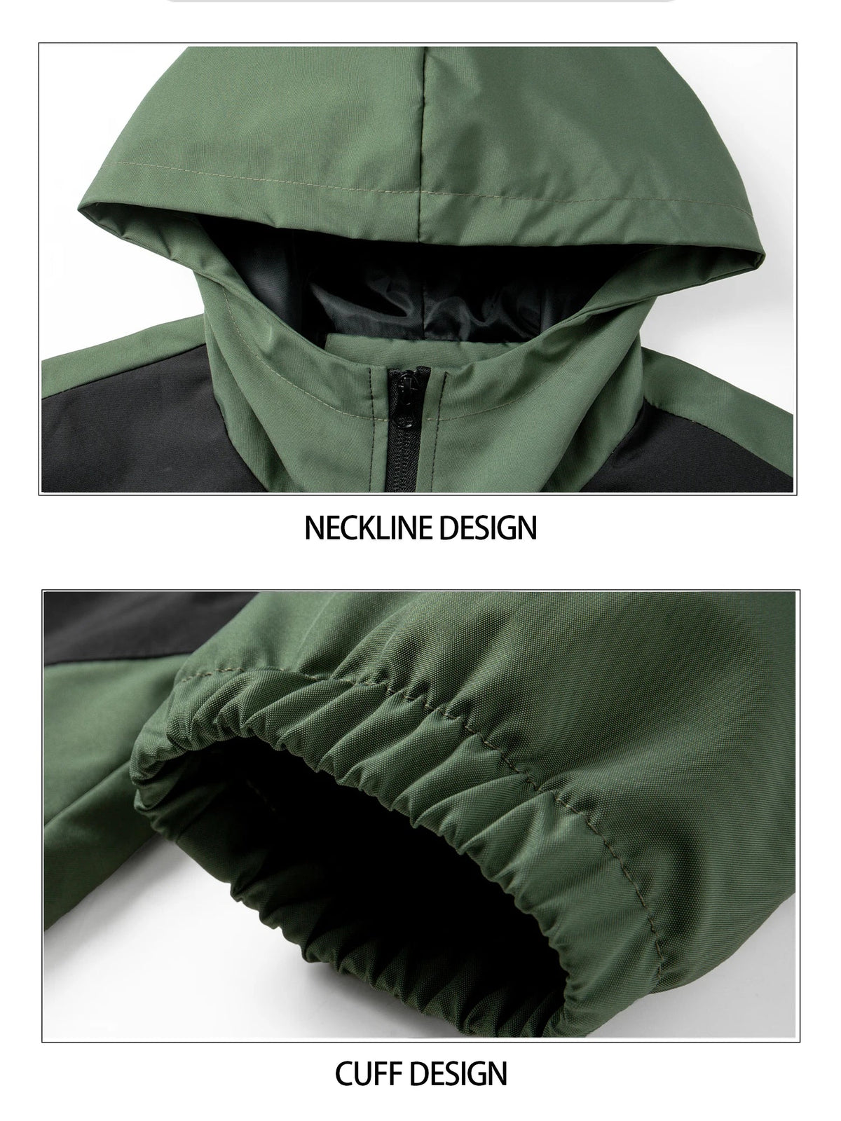 Men Windproof Hooded Jacket olive green, UpTrend Deals outdoor autumn/winter outerwear on Tampa Home & Garden Store