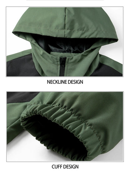 Men Windproof Hooded Jacket olive green, UpTrend Deals outdoor autumn/winter outerwear on Tampa Home & Garden Store