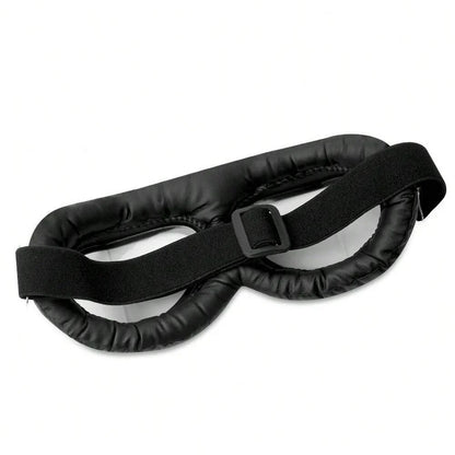 Motorcycle Leather Retro Goggles black padded leather frame adjustable strap BikerZoneZ on Tampa Home & Garden Store
