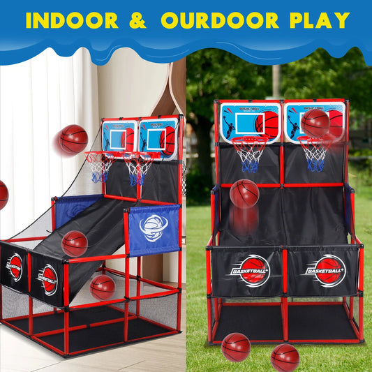 Arcade basketball game set with dual backboards, red frame and basketballs; FLIPSTYLEZLLC on Tampa Home & Garden Store