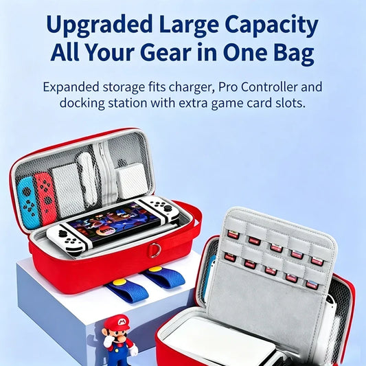 Hard shell case for Switch 2, red shockproof travel case with game card slots FLIPSTYLEZLLC on Tampa Home & Garden Store