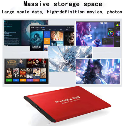 2TB External SSD USB 3.1 & USB-C Portable Solid State Drive