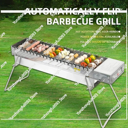 FLIPSTYLEZLLC camping grill rack folding stainless steel BBQ with automatic flipping mechanism on Tampa Home & Garden Store