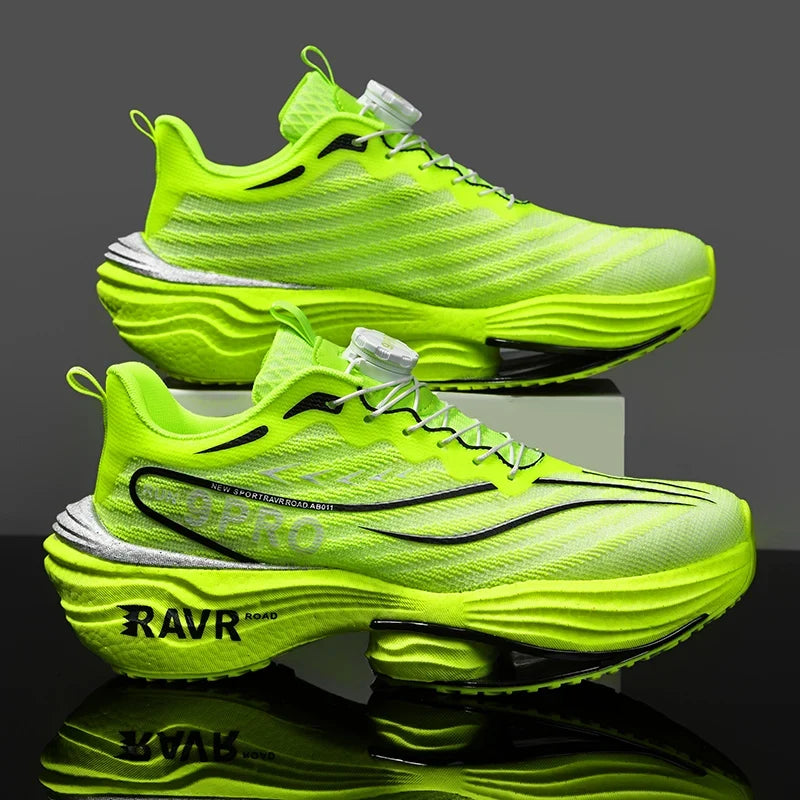 Running Shoes EstaliosFit neon lime carbon-plate cushioned design athletic pair on Tampa Home & Garden Store