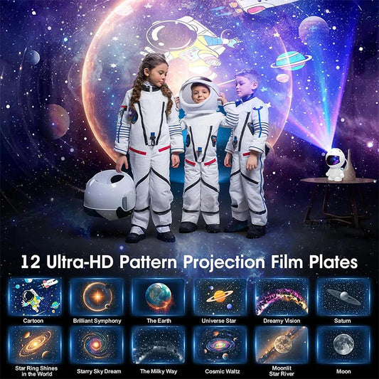 Astronaut Galaxy Projector Star Light with 12 Space Films 360 Rotating Planetarium - Tampa Home & Garden Store