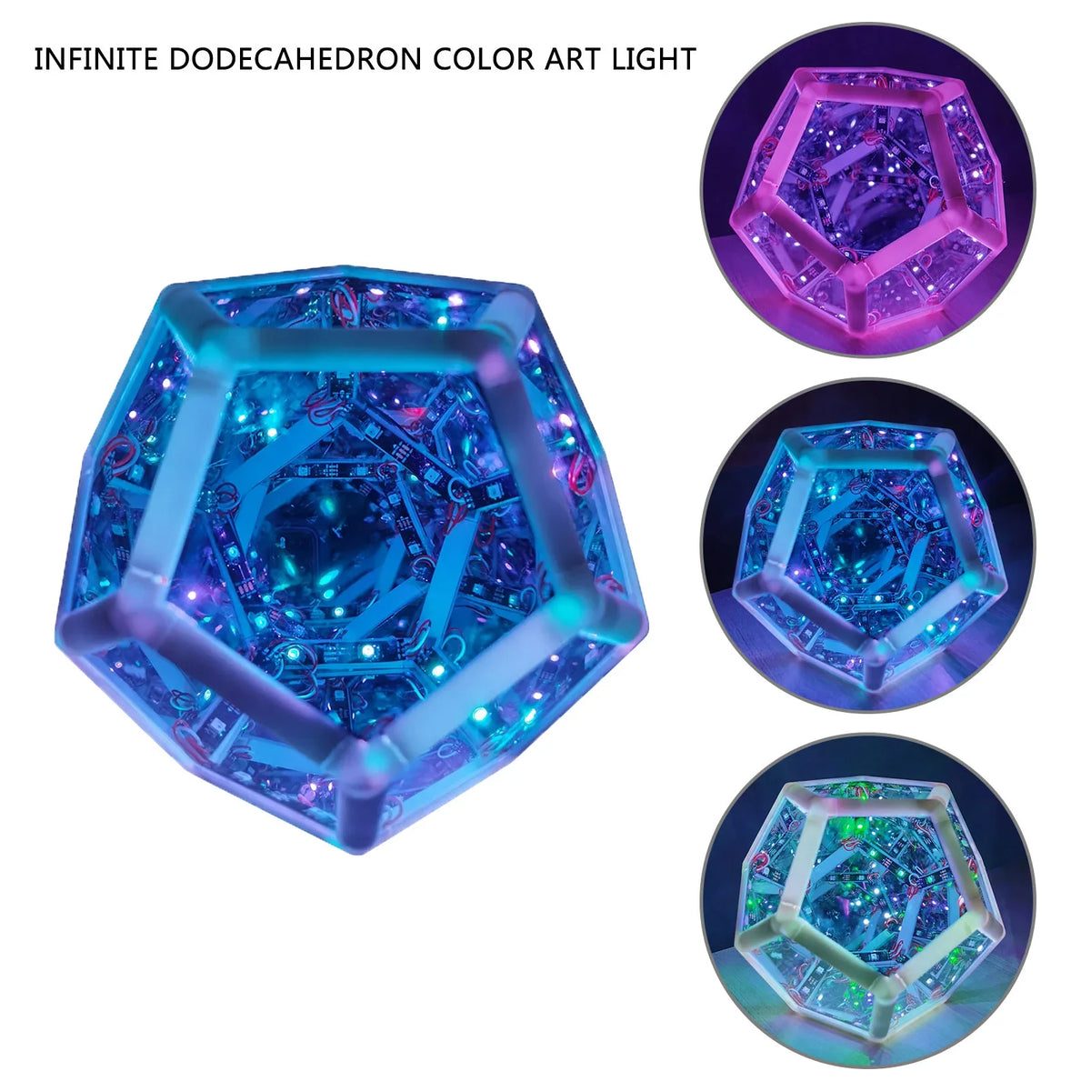 Infinite dodecahedron LED night light multicolor USB decorative lamp set of 5 by Perfecsy on Tampa Home & Garden Store
