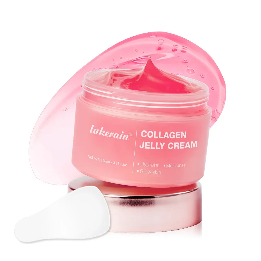 Pink collagen jelly cream jar, anti aging face cream Niacinamide moisturizer Silcy Skin on Tampa Home & Garden Store