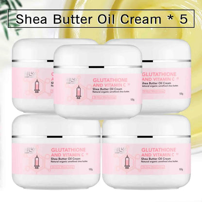 Silcy Skin Shea Butter Oil Cream jars, pink label with glutathione and vitamin C, 100g pack of 5 on Tampa Home & Garden Store