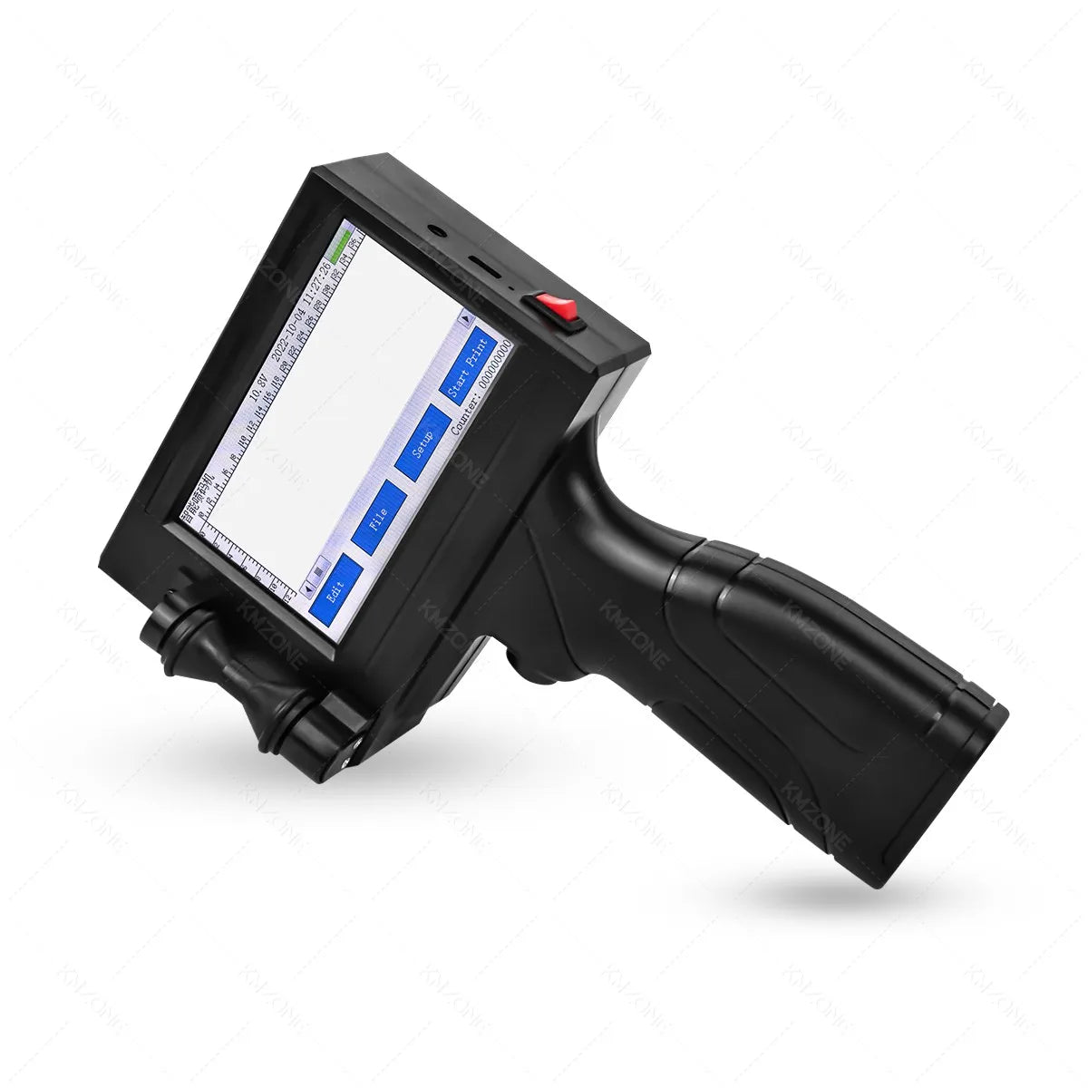 Handheld inkjet printer TIJ touchscreen, black device with blue UI on Tampa Home & Garden Store