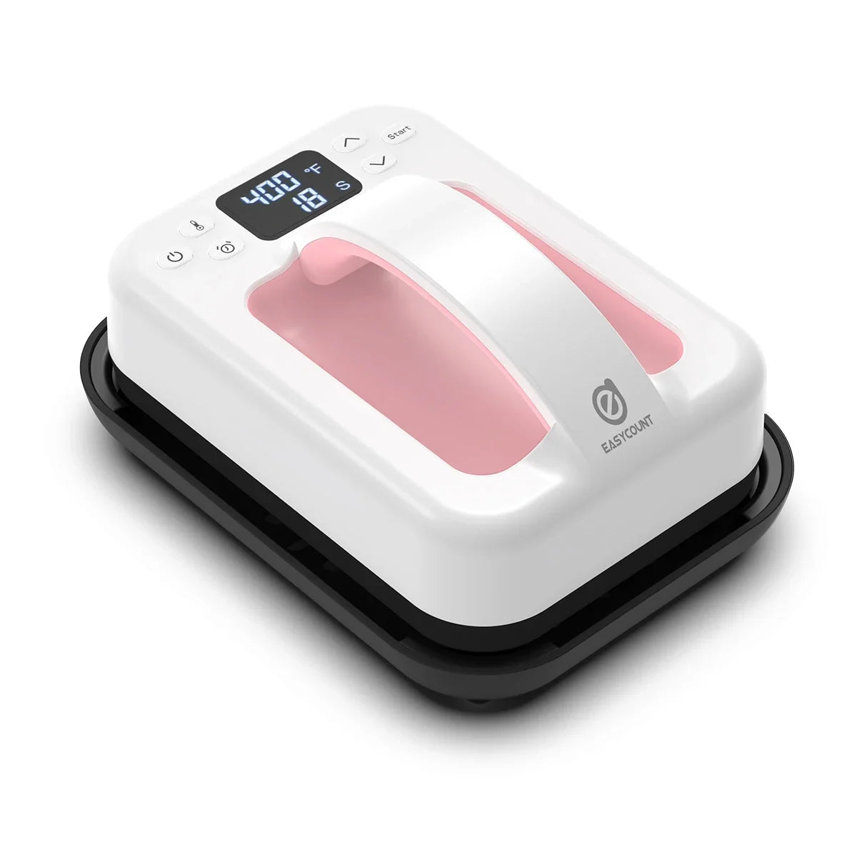 Mini heat press machine 7x5 in portable HTV sublimation white with pink handle EasyCount on Tampa Home & Garden Store