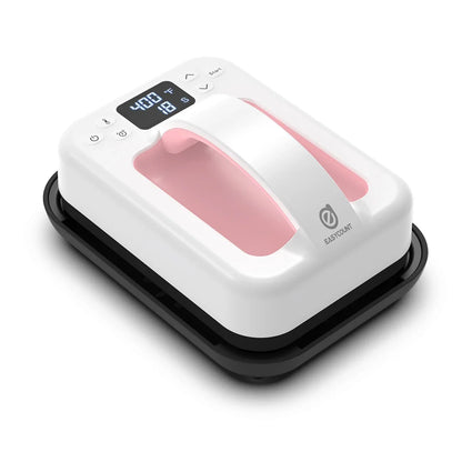 Mini heat press machine 7x5 in portable HTV sublimation white with pink handle EasyCount on Tampa Home & Garden Store