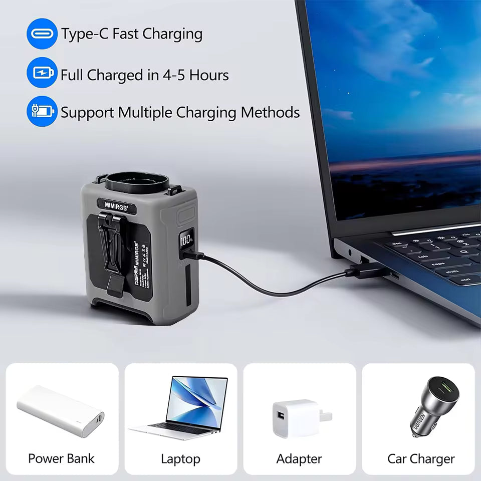 Cooling Companion | Portable Waist Fan with 8000mAh Battery | 100-Speed Adjustable for Ultimate Comfort