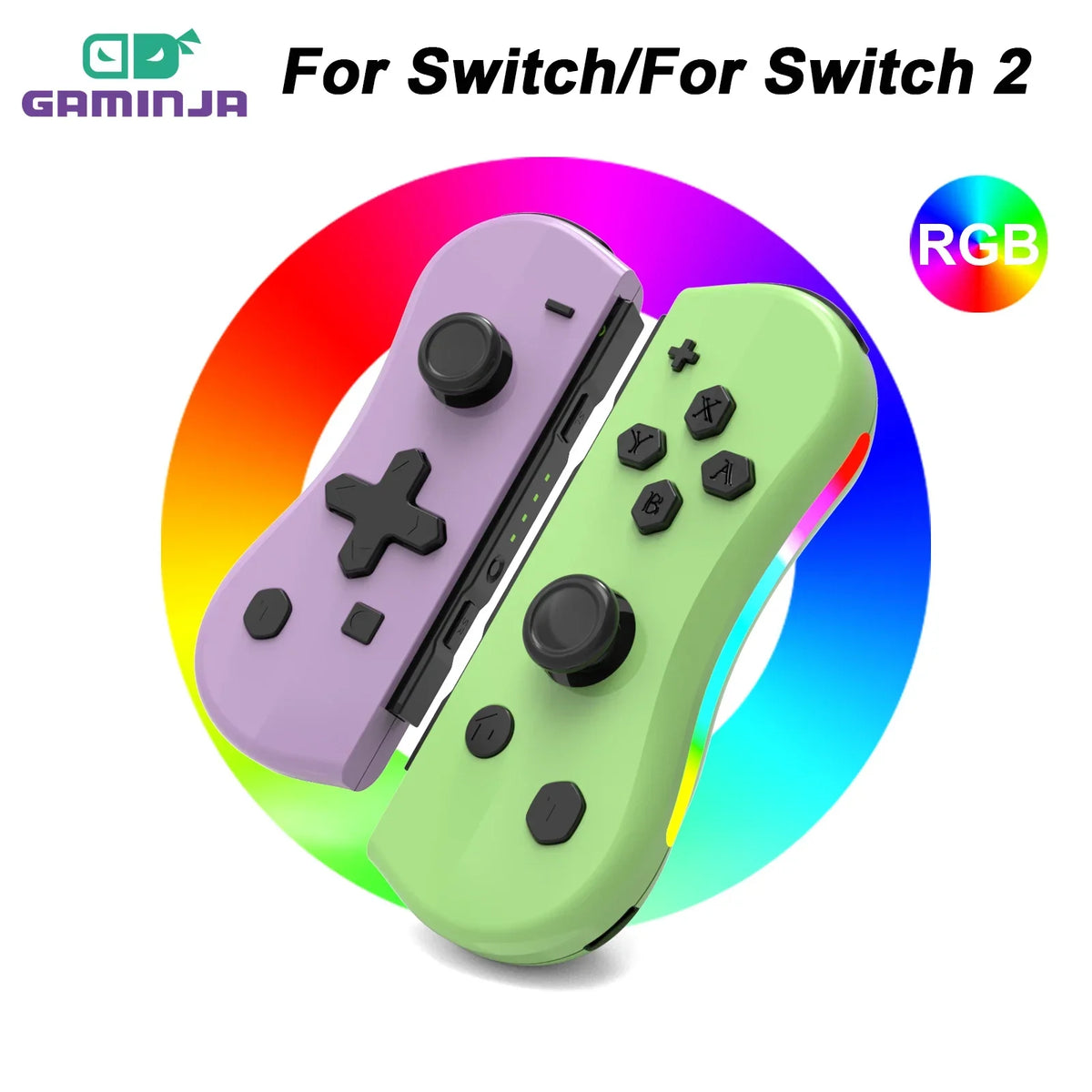 GAMINJA wireless Switch Joypad lavender mint RGB lamp, L/R grip, screenshot FLIPSTYLEZLLC on Tampa Home & Garden Store