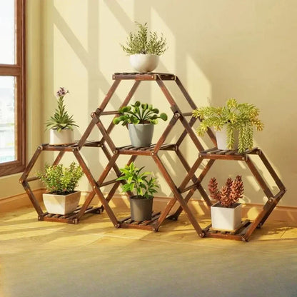 Solid Wood Plant Stand for Garden and Patio