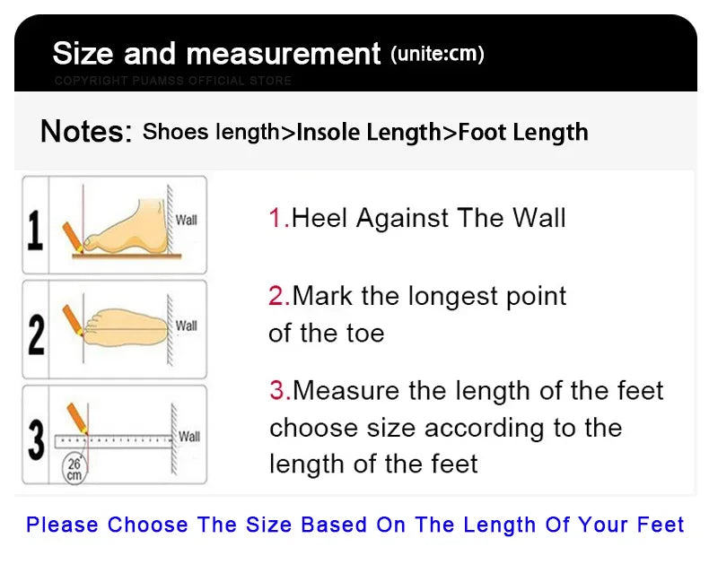 Mens Waterproof Winter Snow Boots UpTrend Deals size guide with heel, toe, and ruler on Tampa Home & Garden Store