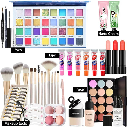 POPFEEL All-in-One Makeup Kit with colorful palette, foundation, lip gloss by Silcy Skin on Tampa Home & Garden Store