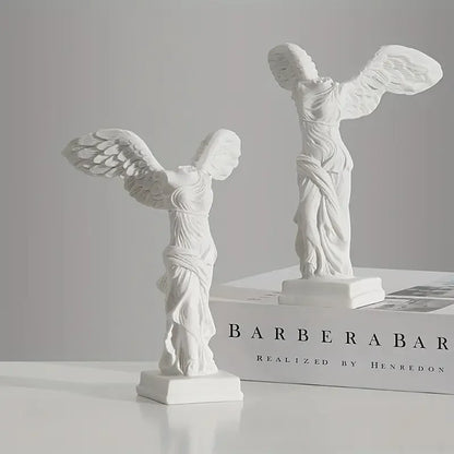 Resin Winged Victory goddess statues, white angel sculptures set of 2 by Perfecsy on Tampa Home & Garden Store