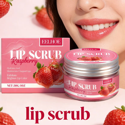 Lip scrub Raspberry by EELHOE in pink packaging with strawberry visuals, two items on Tampa Home & Garden Store