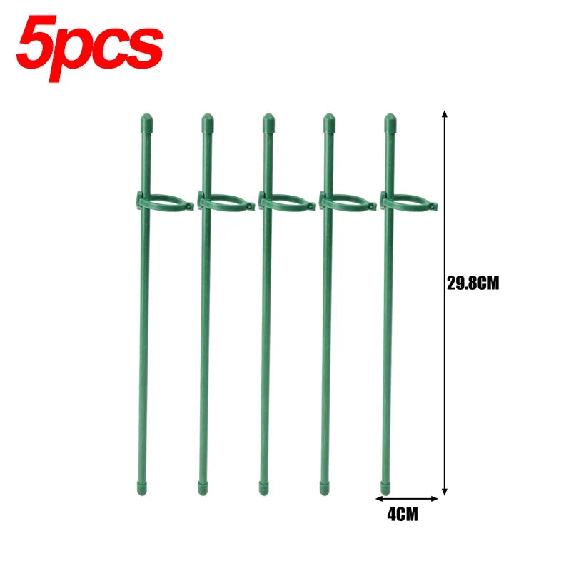 Green Adjustable Plant Support Rods and Clips