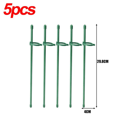 Green Adjustable Plant Support Rods and Clips