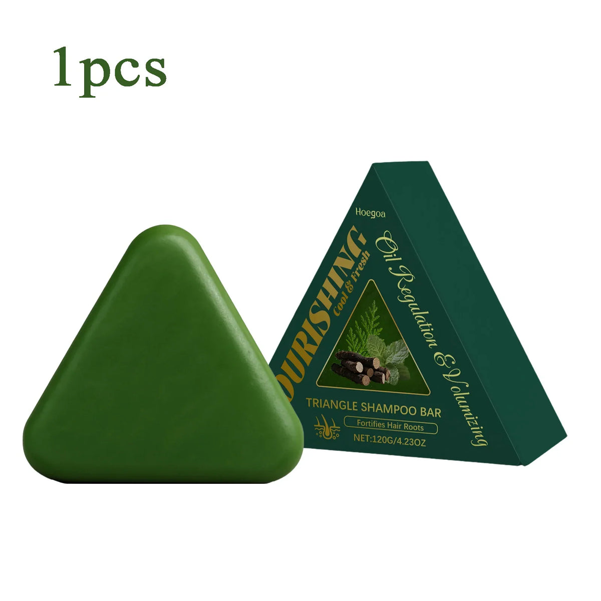Silcy Skin herbal Usman Grass triangle shampoo bar with green packaging on Tampa Home & Garden Store