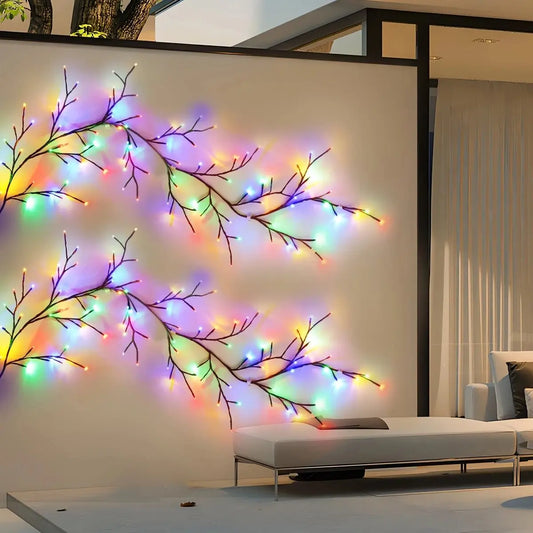 Willow Vine Lights 1PC Solar 96LED multicolor string lights for wall decor by Perfecsy on Tampa Home & Garden Store