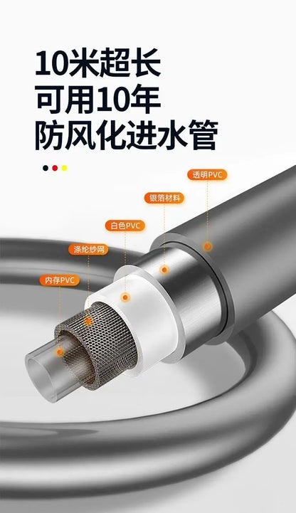 Rechargeable High-Pressure Water Gun Portable Car Wash Sprayer, silver metal body, white PVC fittings, mesh filter UpTrend Deals on Tampa Home & Garden Store