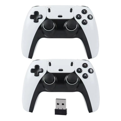 USB wireless/wired double-handle game controller with dual joysticks, white/black on Tampa Home & Garden Store
