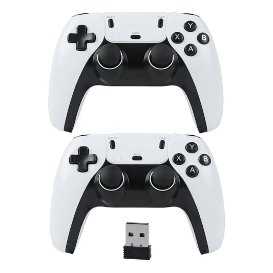 USB wireless/wired double-handle game controller with dual joysticks, white/black on Tampa Home & Garden Store
