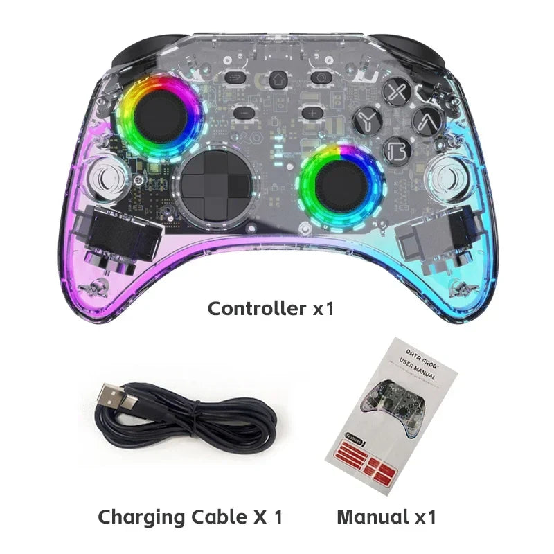 DATA FROG transparent RGB game controller for Switch OLED/PC/Android by FLIPSTYLEZLLC on Tampa Home & Garden Store
