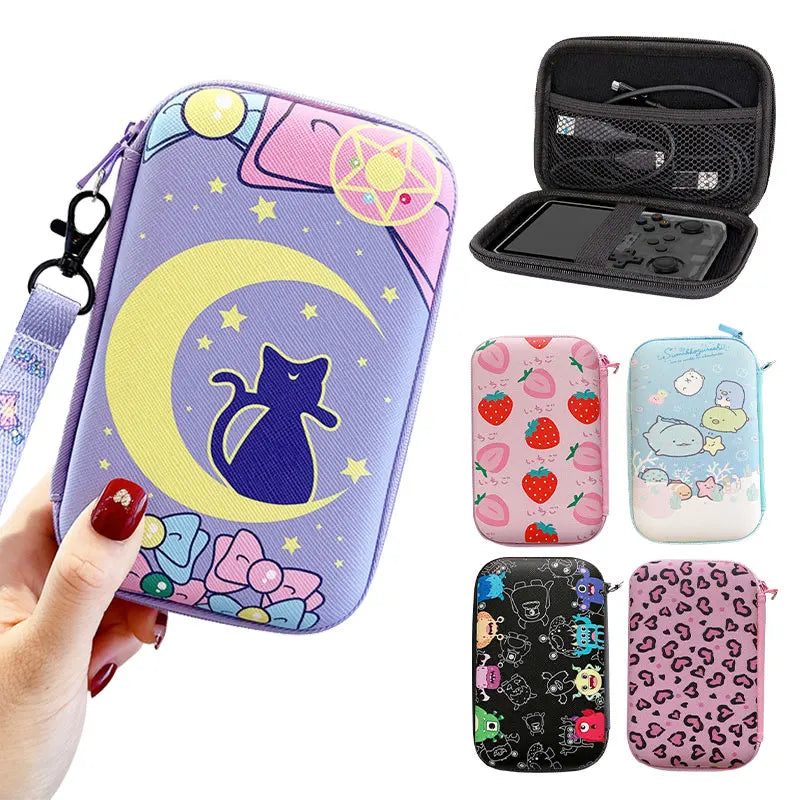 Lanyard storage bag case by FLIPSTYLEZLLC for R36S/R36H/RG35XX purple cat moon design on Tampa Home & Garden Store