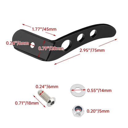 Stand connector for motorcycle outerwear, black metal with mounting plate and three holes on Tampa Home & Garden Store
