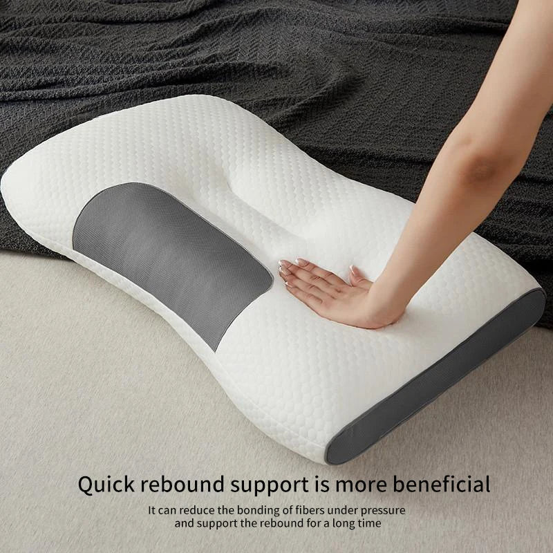 Cervical neck pillow orthopedic memory foam, white with gray ergonomic panel UpTrend Deals on Tampa Home & Garden Store