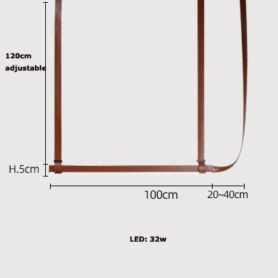DecorBites LED Art Deco Chandelier copper-brown frame, adjustable 120cm height, 100cm span on Tampa Home & Garden Store