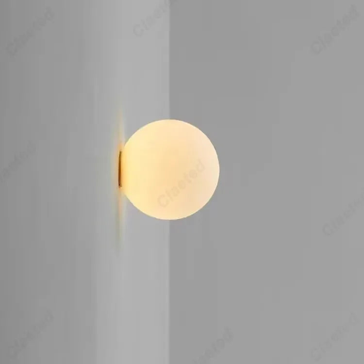 Wall lamp LED cream wind ball by Perfecsy, European modern minimalist design, warm glow on Tampa Home & Garden Store