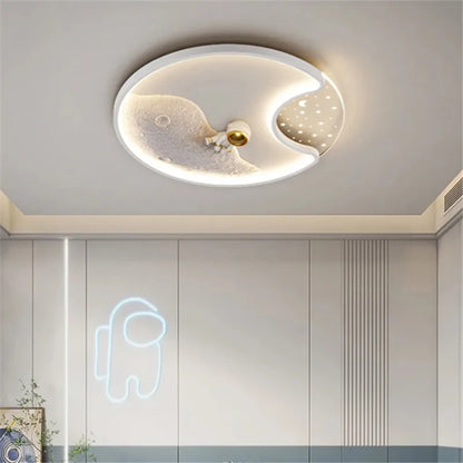 DecorBites Kids Astronaut LED Moon Light ceiling fixture with crescent moon and astronaut on Tampa Home & Garden Store