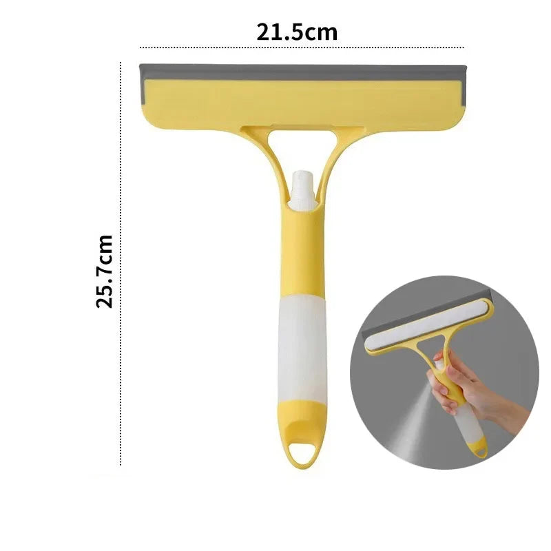 3-in-1 Window Cleaning Squeegee with Spray Bottle & Microfiber Scrubber, yellow handle on Tampa Home & Garden Store