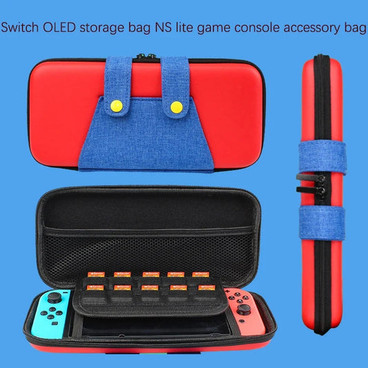 FLIPSTYLEZLLC Switch OLED storage bag red carrying case with blue straps on Tampa Home & Garden Store