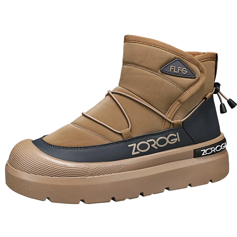 Mens Winter Ankle Boots tan upper dark blue trim ZOROGI on Tampa Home & Garden Store