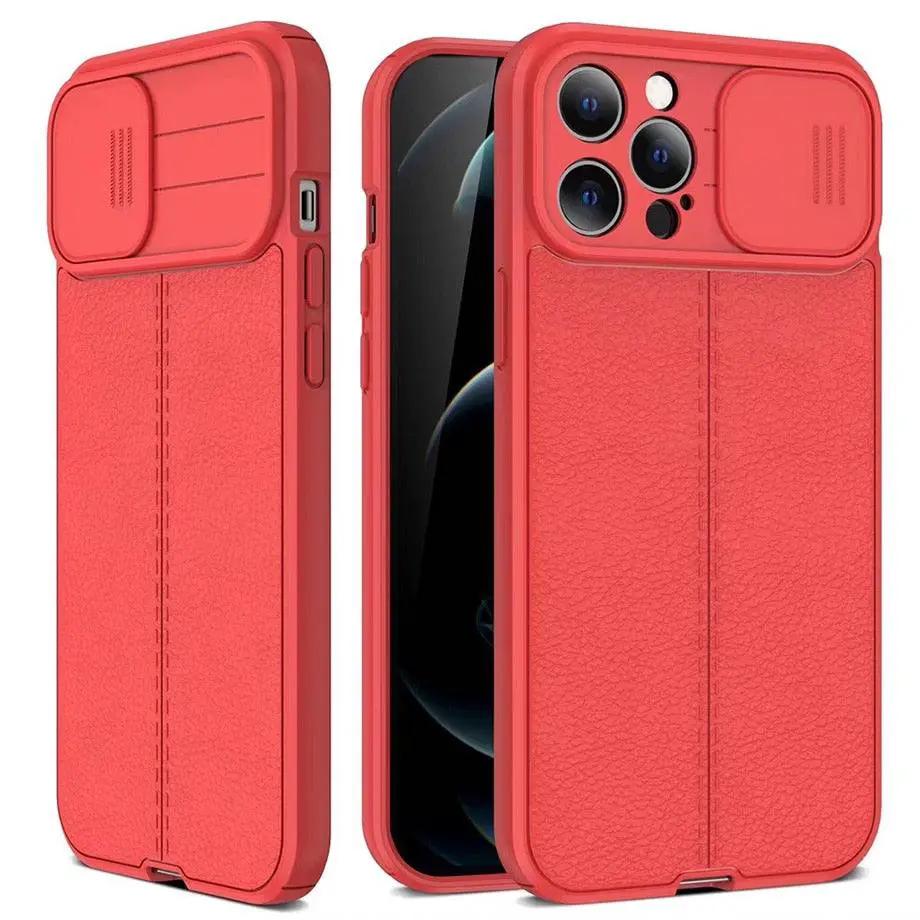 Lux Leather Black Shockproof Case for iPhone